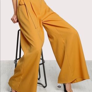 High Waist Wide Leg Dress Pants Yellow Mustard NWT